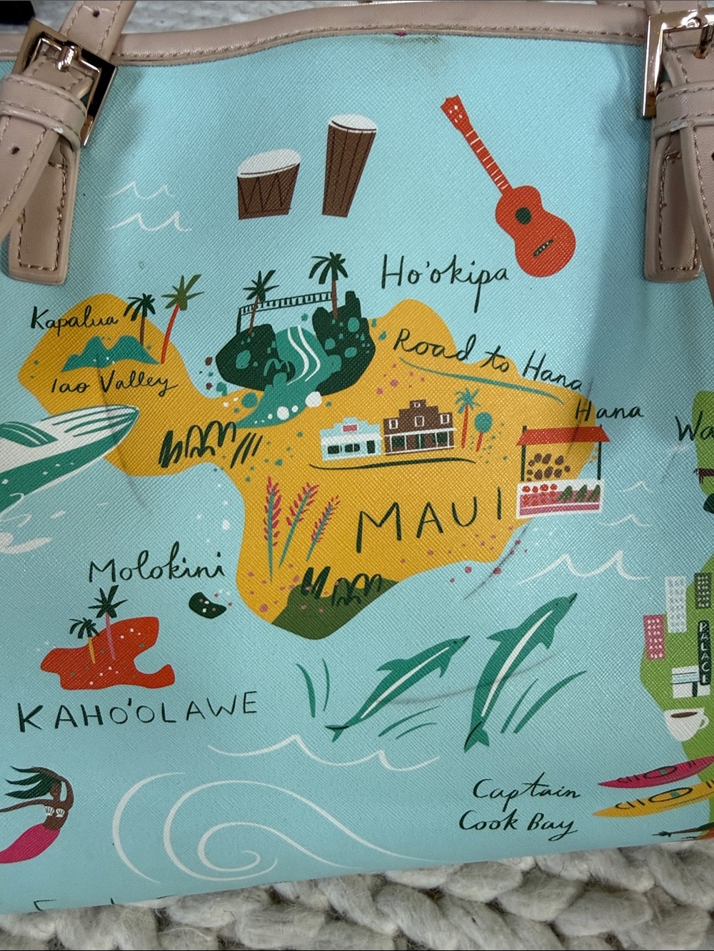 Spartina 449 Hawaii Large Tote & Matching Wallet Set Coastal Beach Bag - Picture 9 of 13